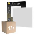 Monipakkaus 12x Bright Choice LED Paneeli Backlit 36W 3240lm - 840 Kylmä Valkoinen | 60x60cm - UGR <22