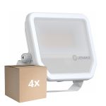 Monipakkaus 4x Ledvance LED Valonheitin Aluminium Valkoinen 41W 5500lm 100D - 830 Lämmin Valkoinen | IP66 - Symmetrinen