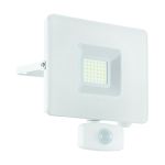 Eglo Seinävalaisin Faedo 3 Aluminium Valkoinen 31W 3400lm - 850 Kylmä Valkoinen | IP44 - Liiketunnistin